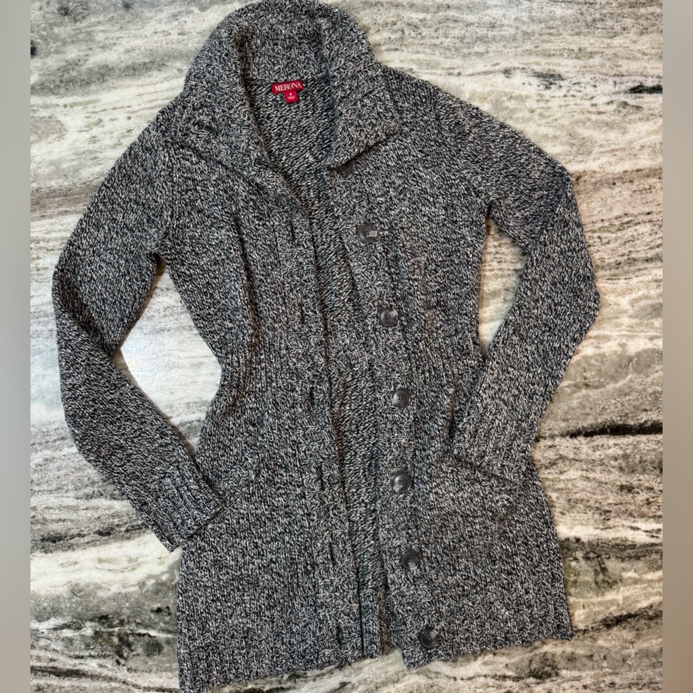 Merona Gray Button-Up Cardigan Sweater